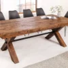 Table à manger en bois de pin de 210 cm rectangulaire