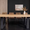 Table à manger rectangulaire aspect bois de 210 cm