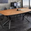 Table de repas extensible aspect bois de noyer 180-270cm