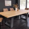 Table à manger rectangulaire aspect bois de 210 cm