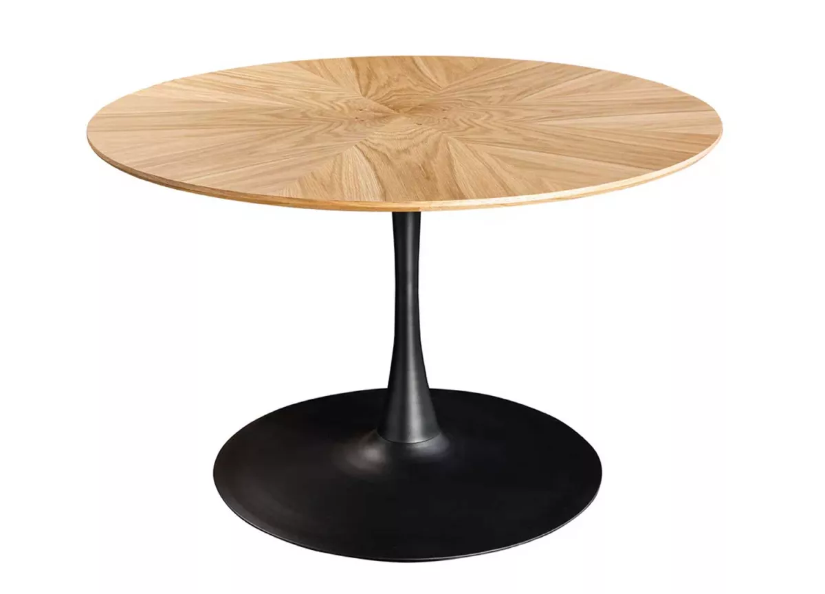 Table à manger ronde en bois plaqué chêne 120 cm