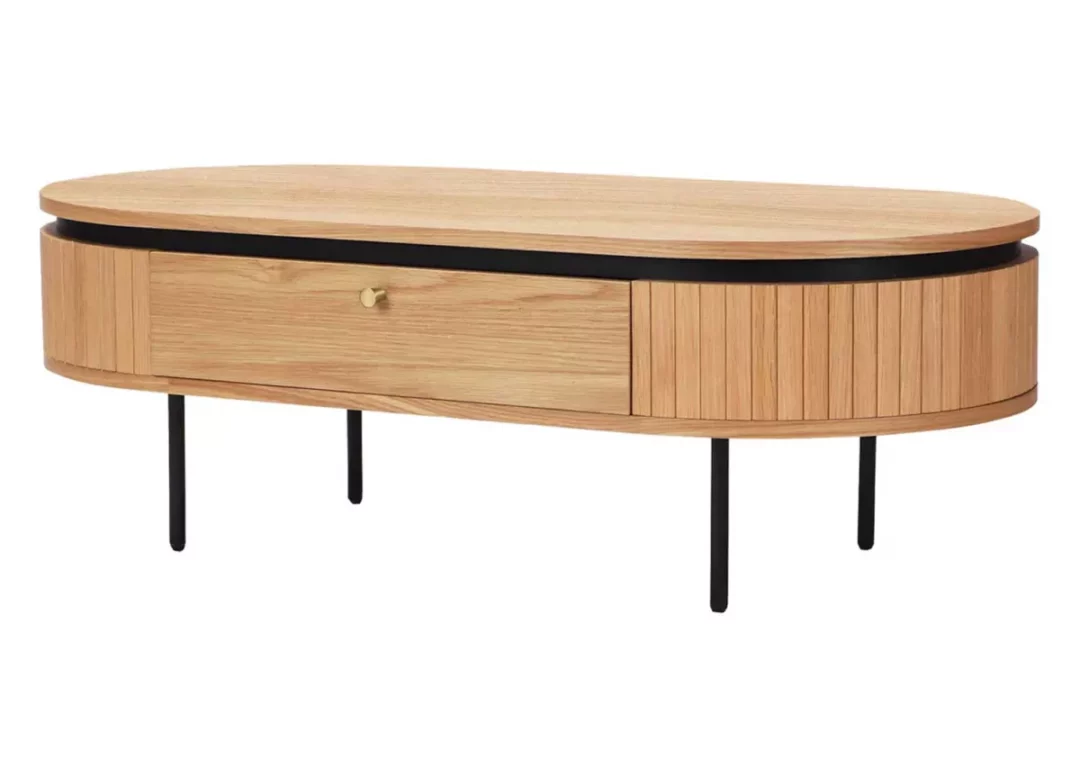 Table basse 120 cm bois plaqué de chêne