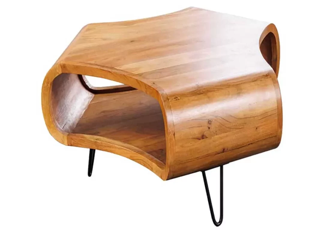 Table basse 70 cm en bois d'acacia massif