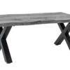Table basse rectangulaire 90cm bois grisé et pieds métal noir