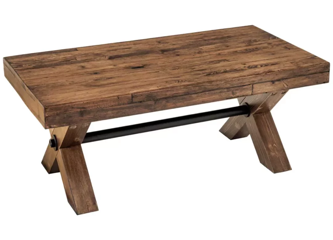 Table basse rectangulaire en bois de pin 110 cm
