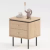 Table de chevet bois plaqué de chêne 2 tiroirs