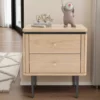 Table de chevet bois plaqué de chêne 2 tiroirs