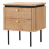 Table de chevet bois plaqué de chêne 2 tiroirs