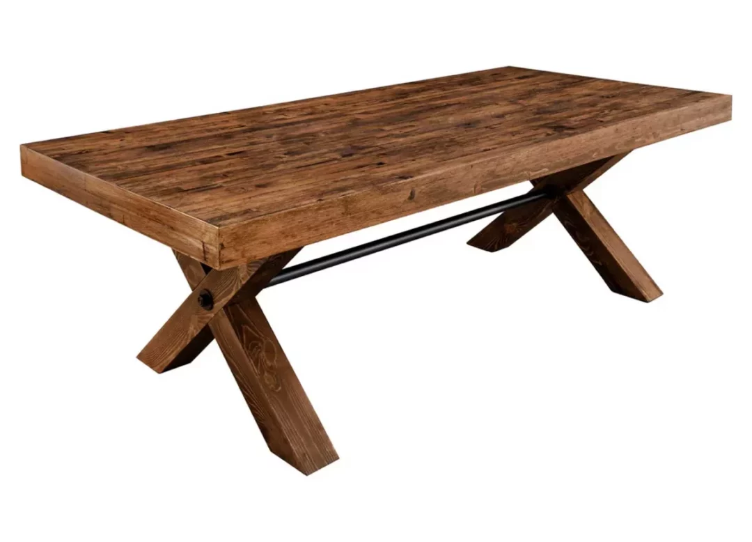 Table à manger en bois de pin de 210 cm rectangulaire