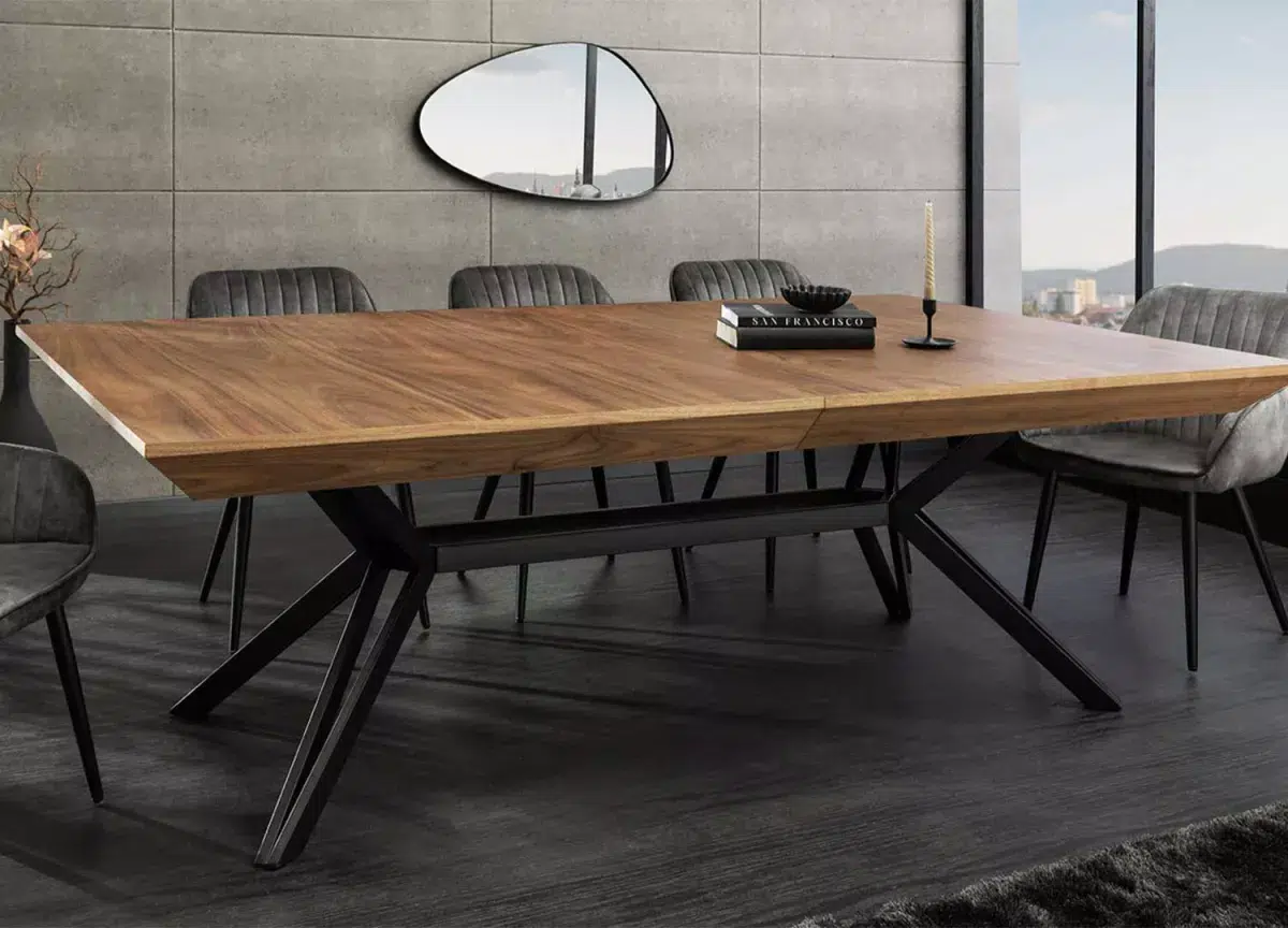 Table à manger extensible 200-320 cm en bois de noyer