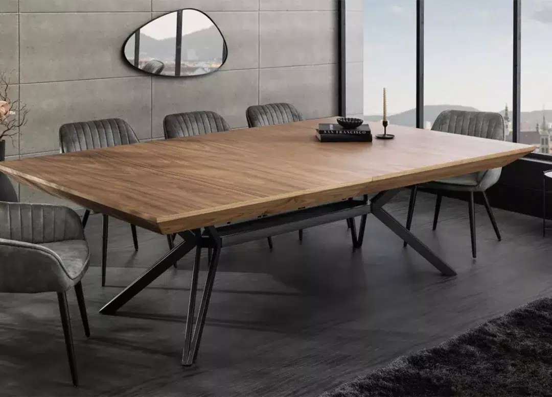 Table à manger extensible 200-320 cm en bois de noyer