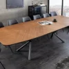 Table de repas extensible aspect bois de noyer 180-270cm