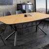 Table à manger extensible aspect bois de chêne 180-270 cm