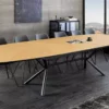 Table à manger extensible aspect bois de chêne 180-270 cm