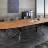Table de repas extensible aspect bois de noyer 180-270cm