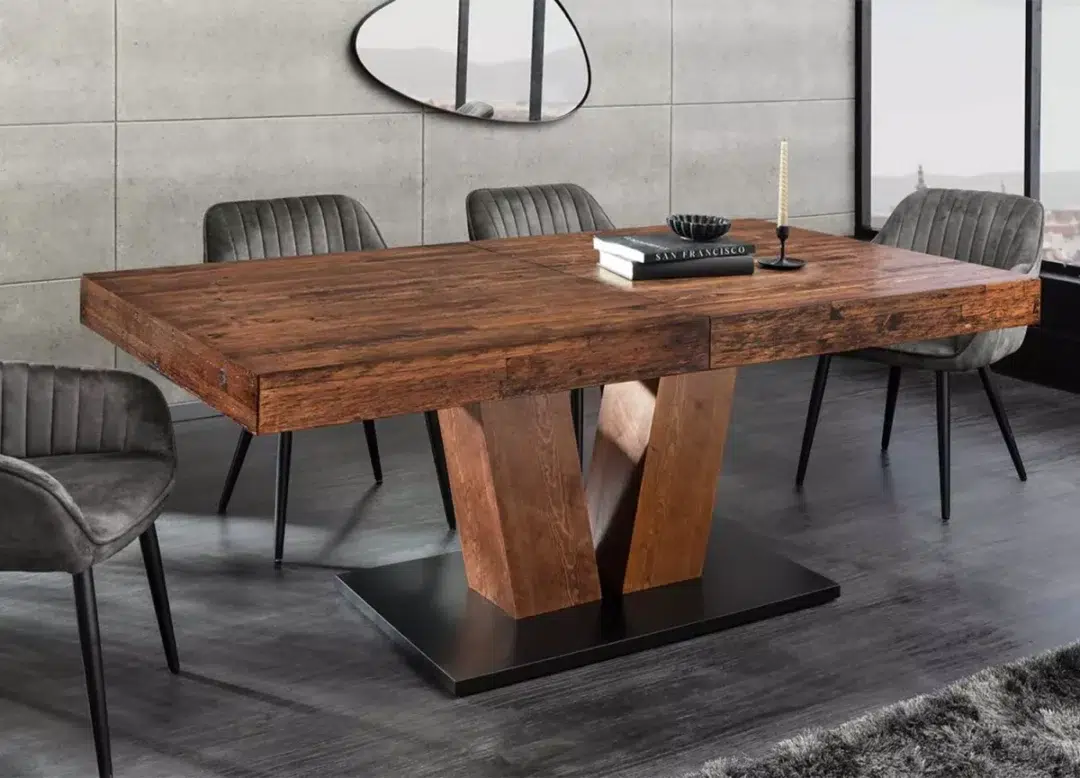 Table de repas extensible en bois de pin massif 160-200 cm