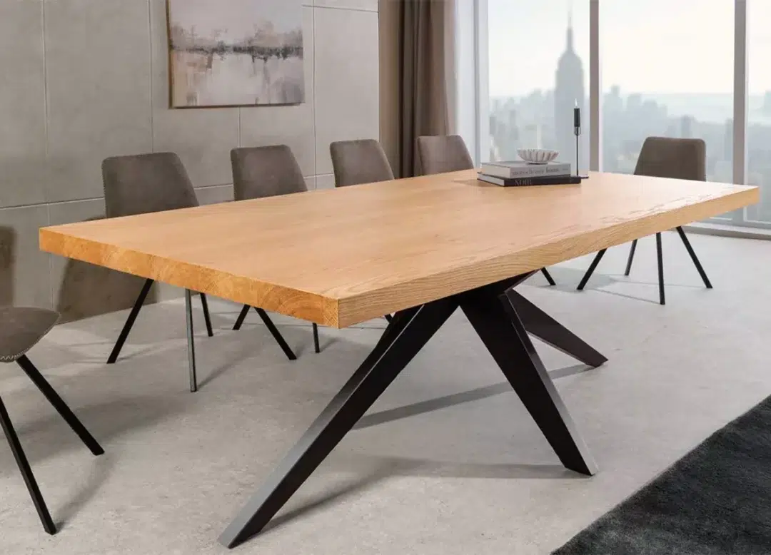 Table à manger en bois aspect chêne 200cm