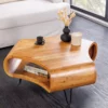 Table basse organique en bois d'acacia massif