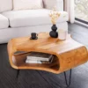 Table basse organique en bois d'acacia massif