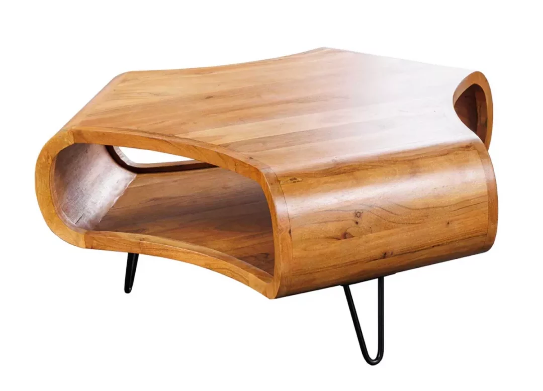 Table basse organique en bois d'acacia massif