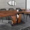 Table de repas extensible en bois de pin massif 160-200 cm