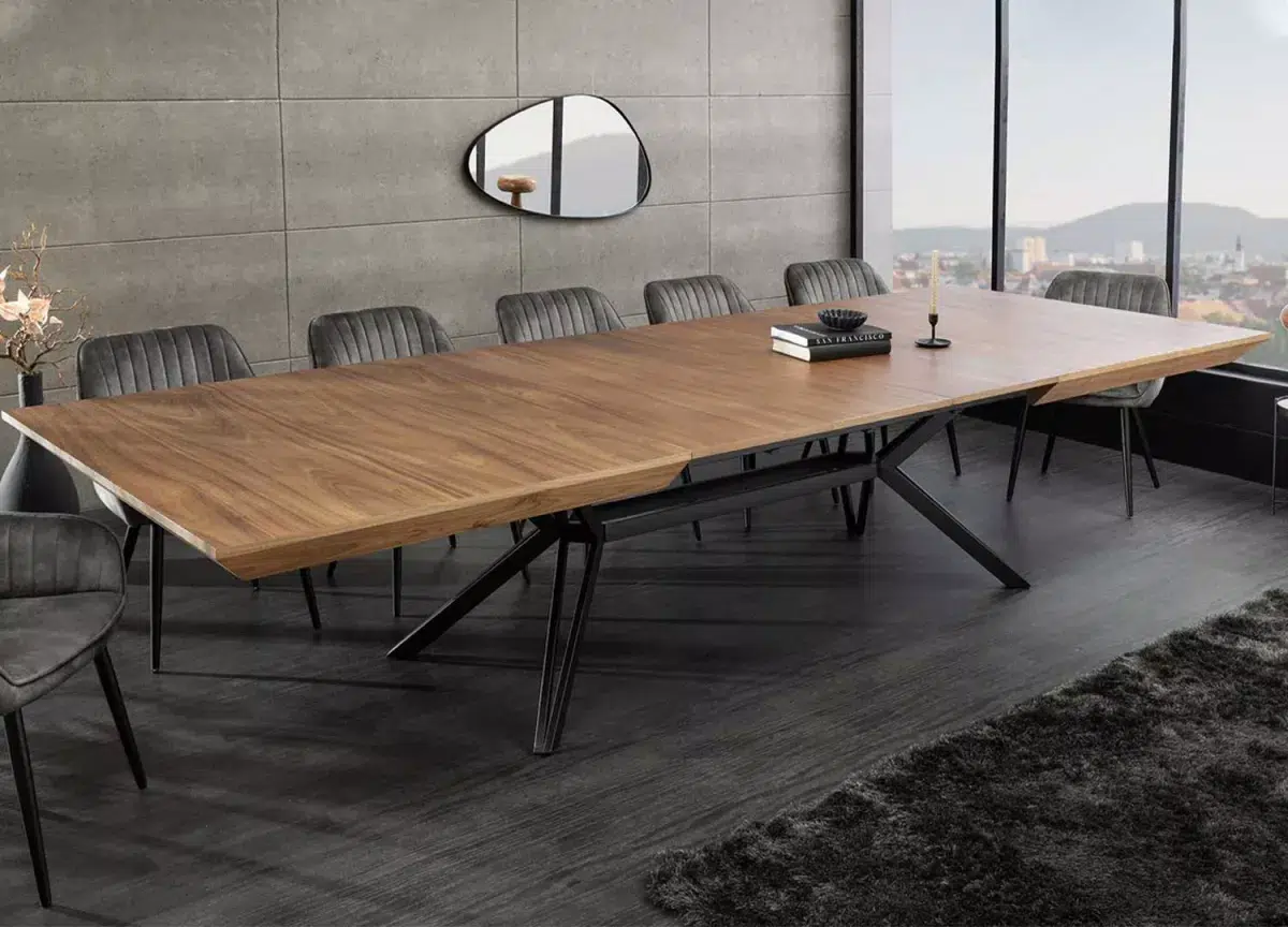 Table à manger extensible 200-320 cm en bois de noyer