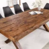 Table à manger en bois de pin de 210 cm rectangulaire
