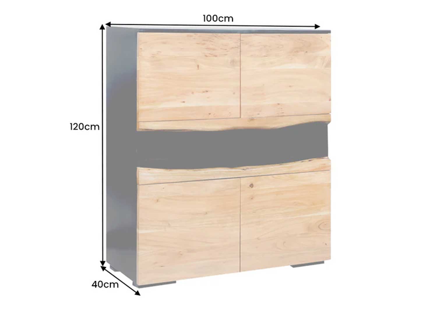Dimensions du buffet haut moderne 44096