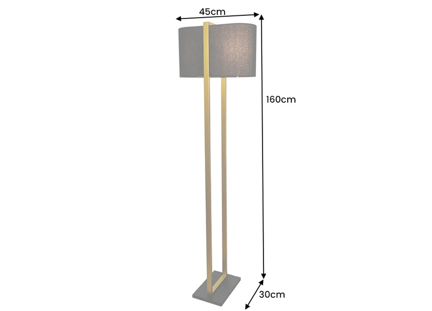 Dimensions du lamapdaire sur pied