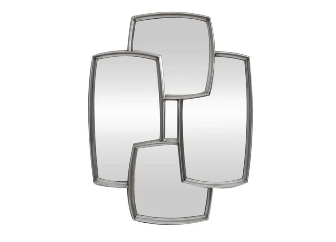 Miroir mural contemporain cadre argenté