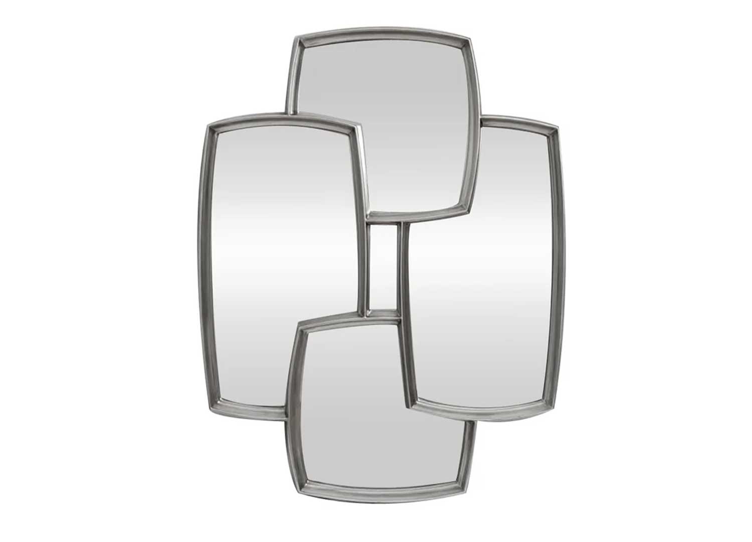 Miroir mural contemporain cadre argenté