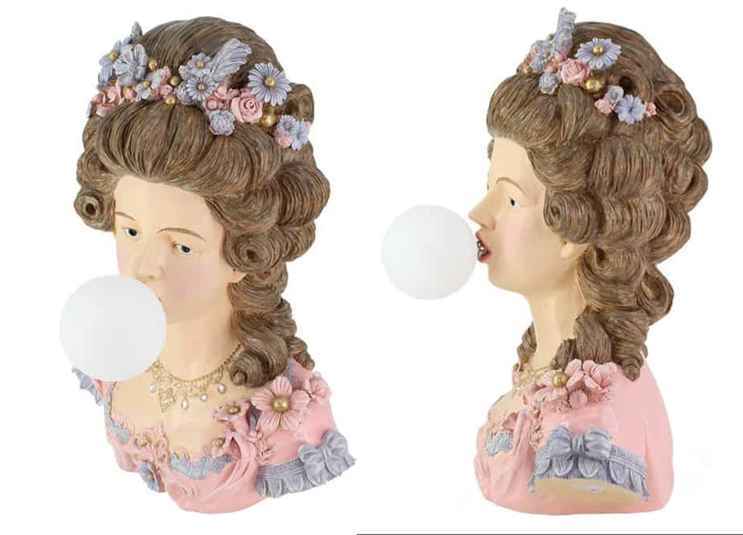 lampe buste femme design baroque