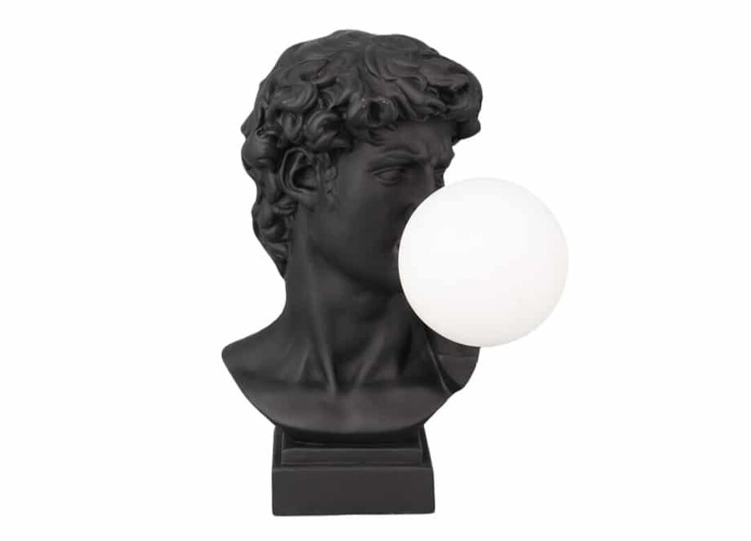 lampe buste antique noire