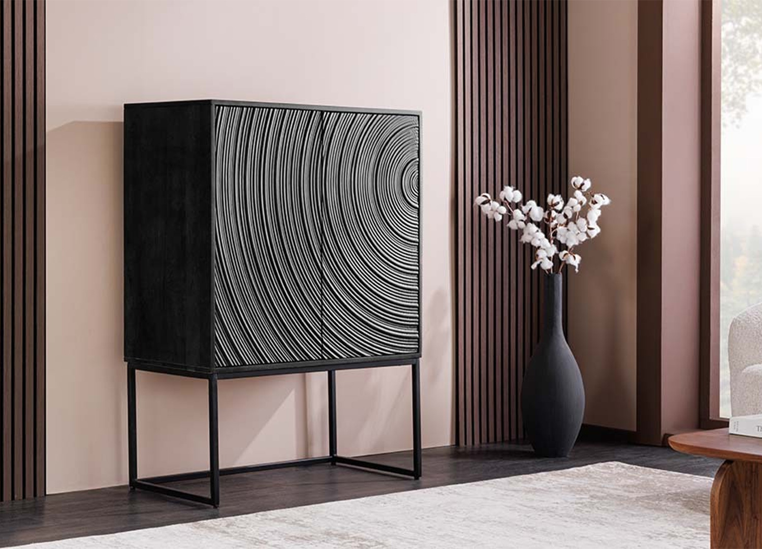 Meuble buffet haut moderne en manguier