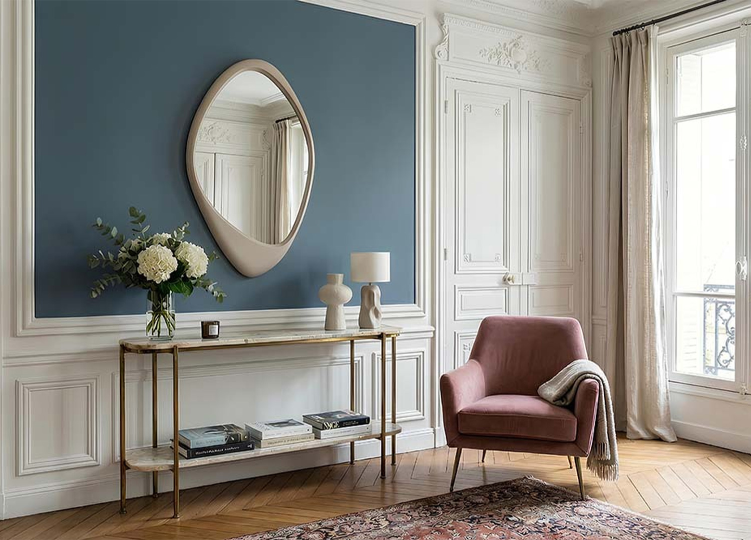 miroir mural gris beige