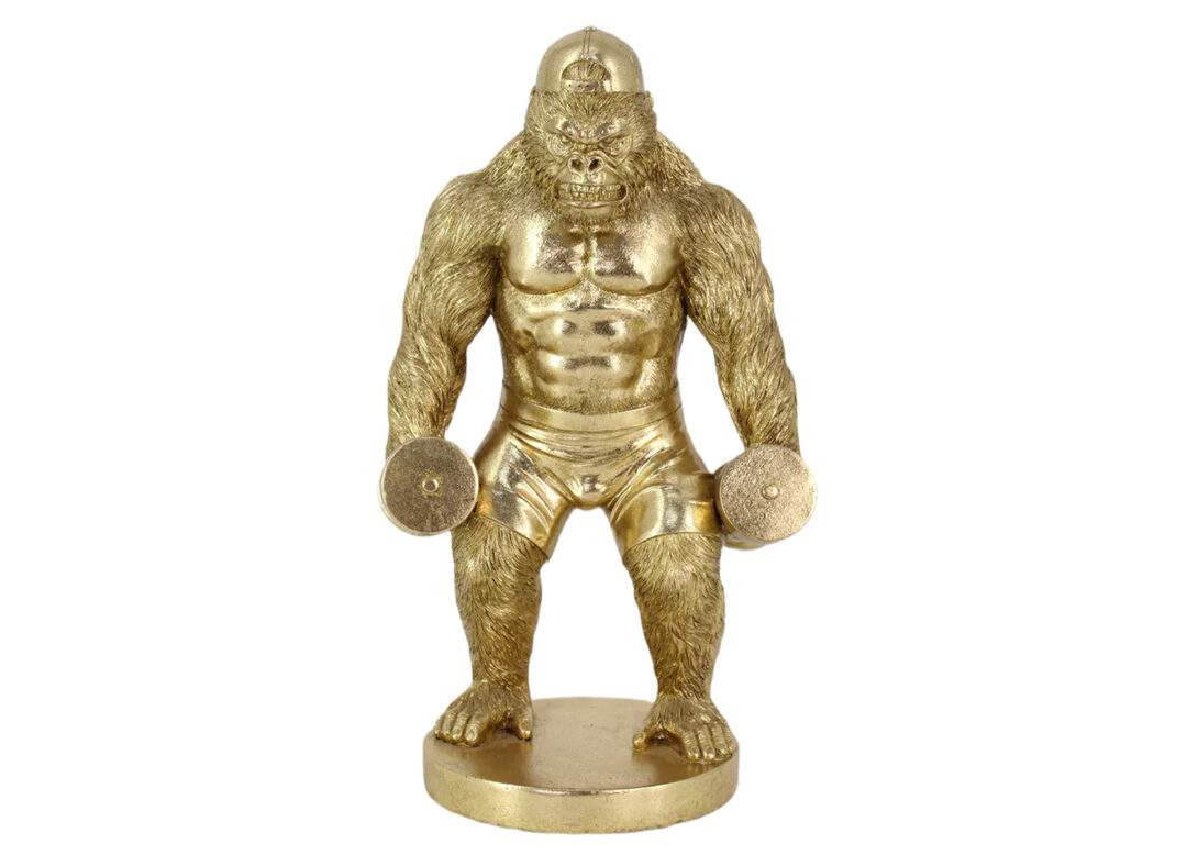 décoration gorille dorée