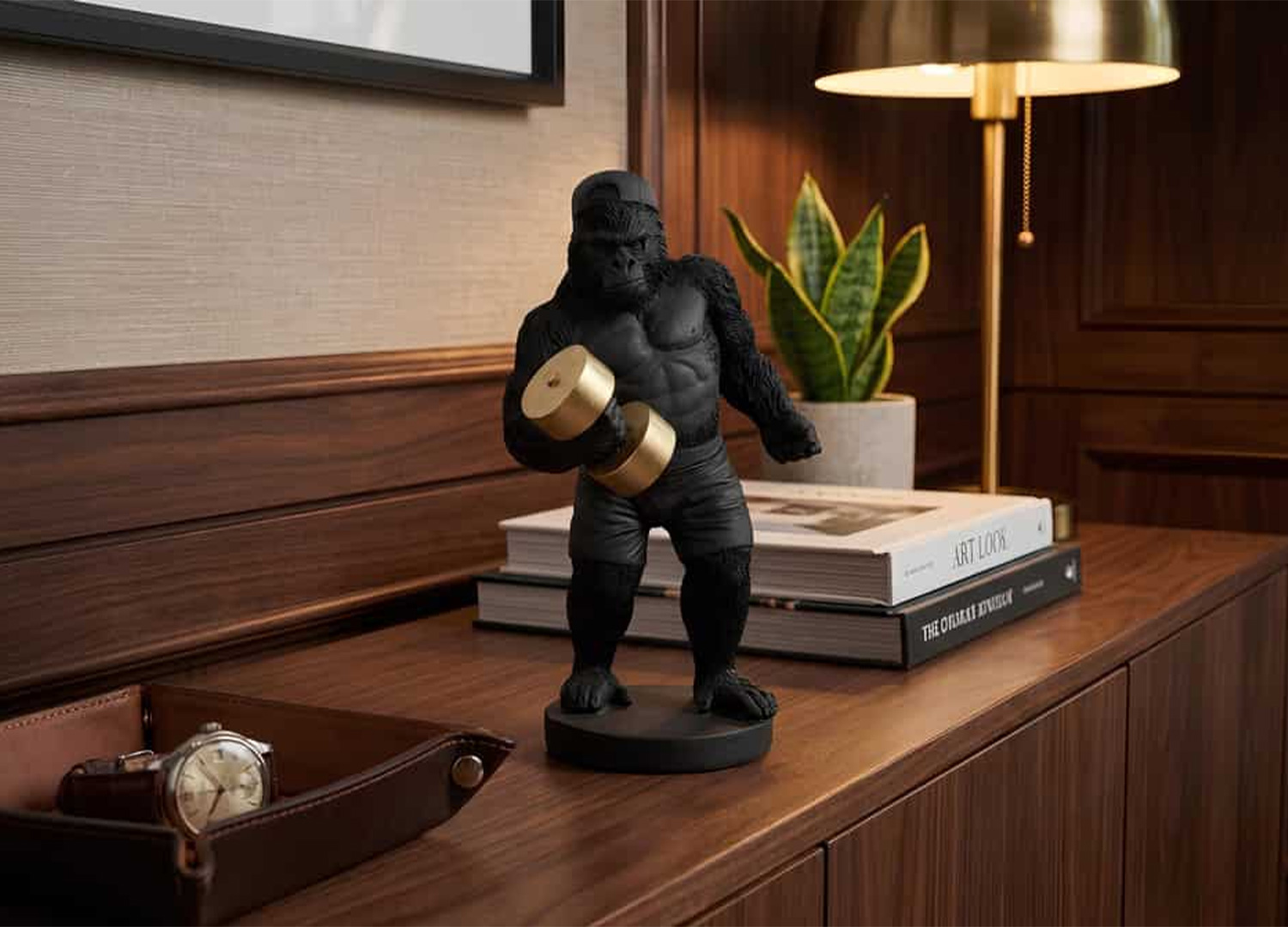 objet déco animalier noir et or