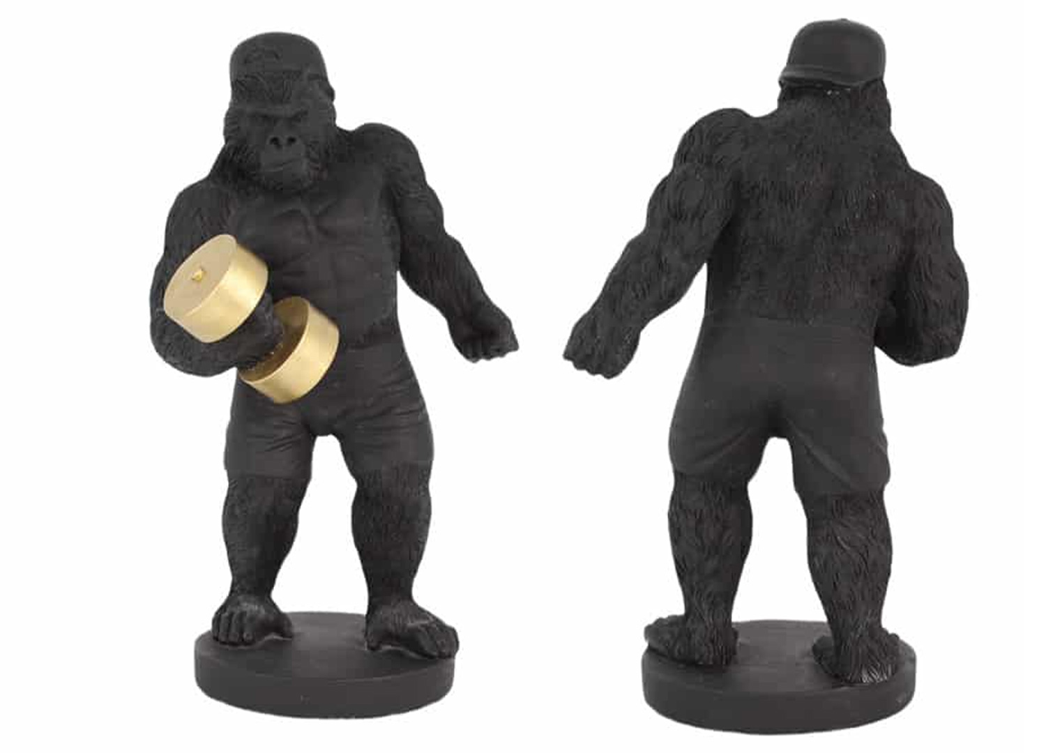 statuette polyrésine noire et dorée