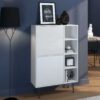 Commode de salon design - Blanc brillant