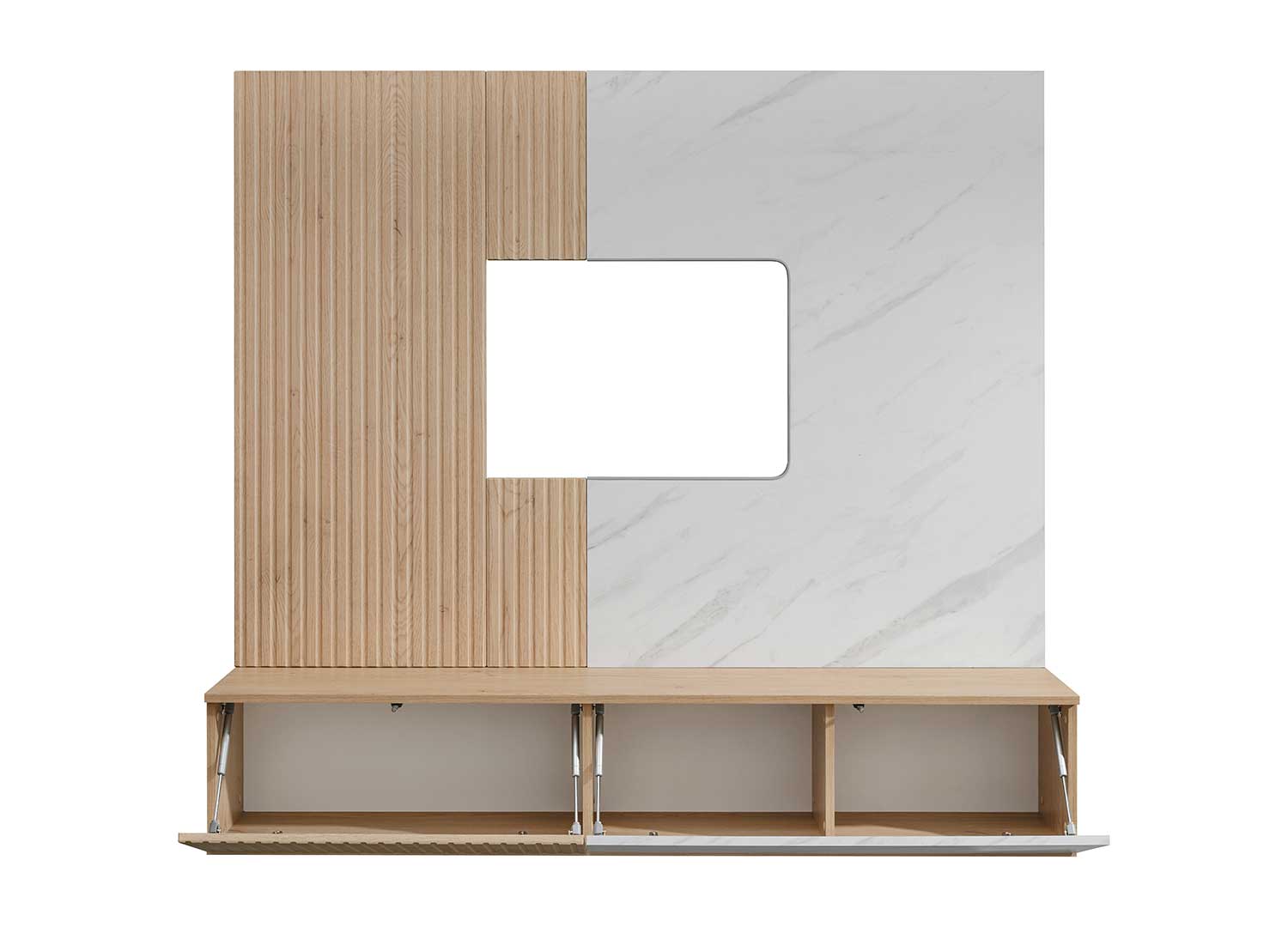 composition tv murale avec panneau mural décoratif