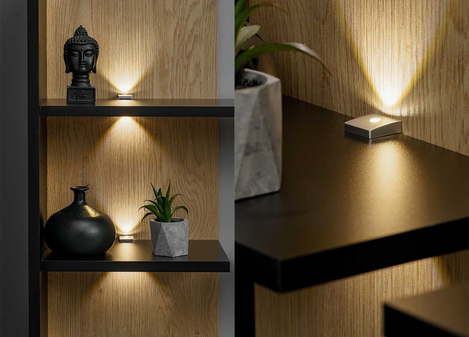 étagères éclairées