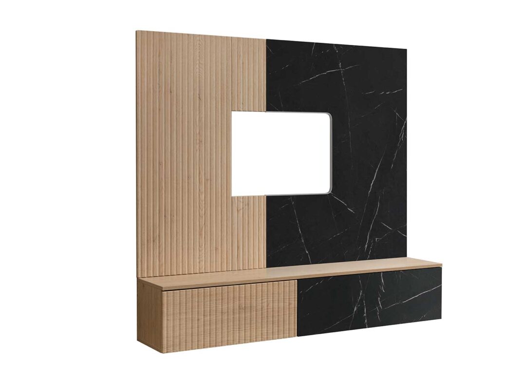 Meuble TV suspendu avec panneau TV