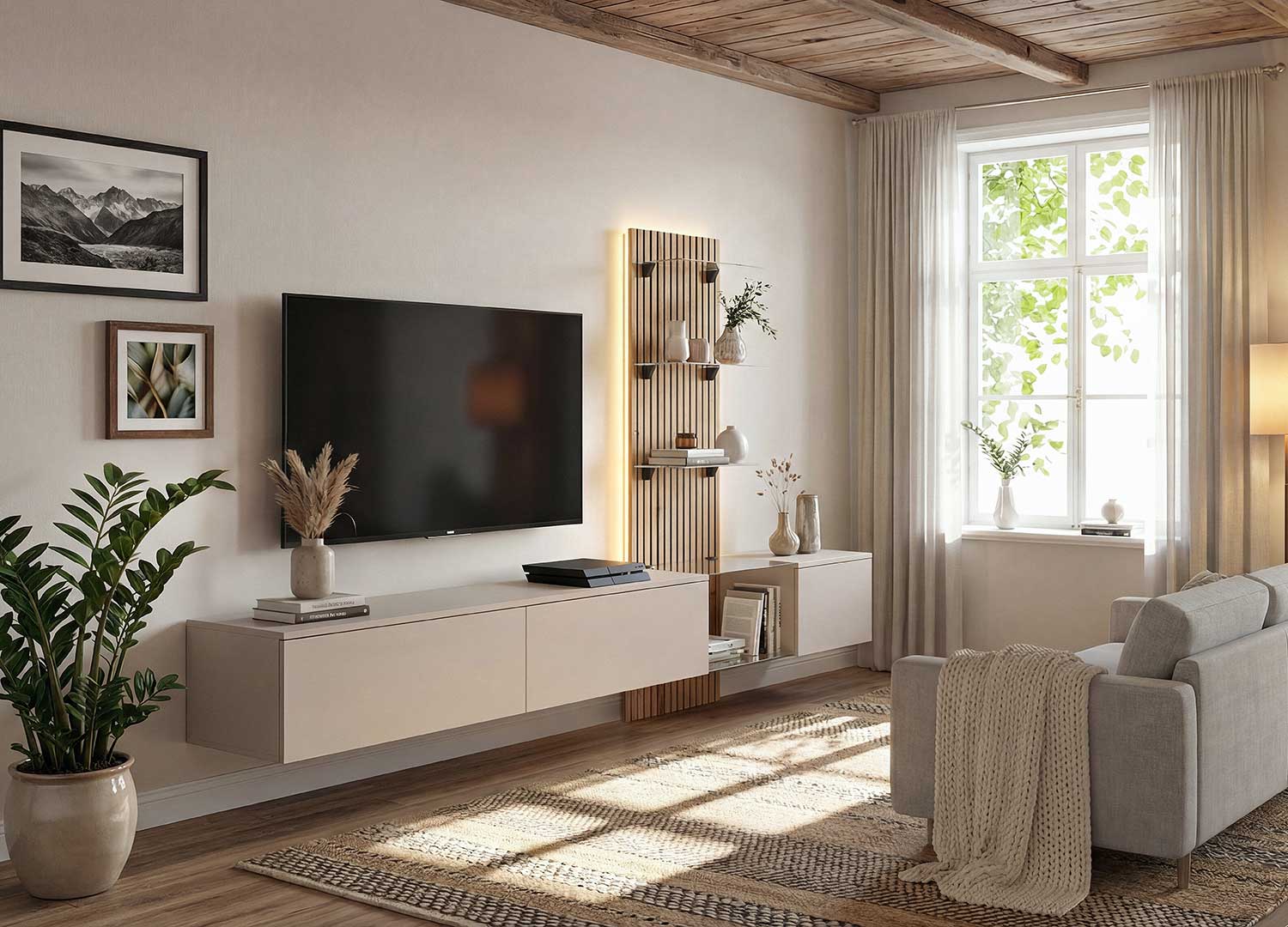 Ensemble TV mural design pas cher
