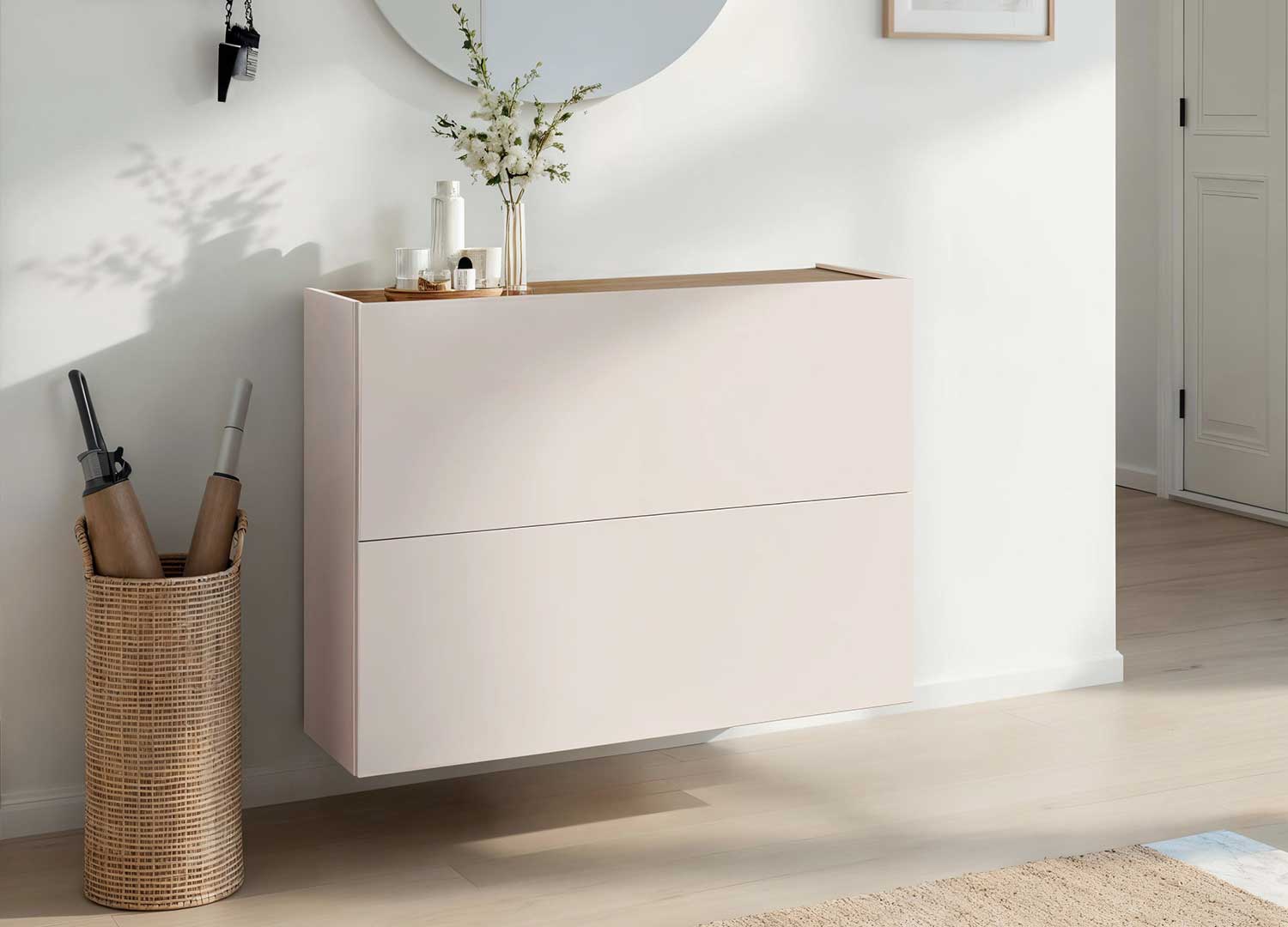 meuble à chaussures 2 abattants