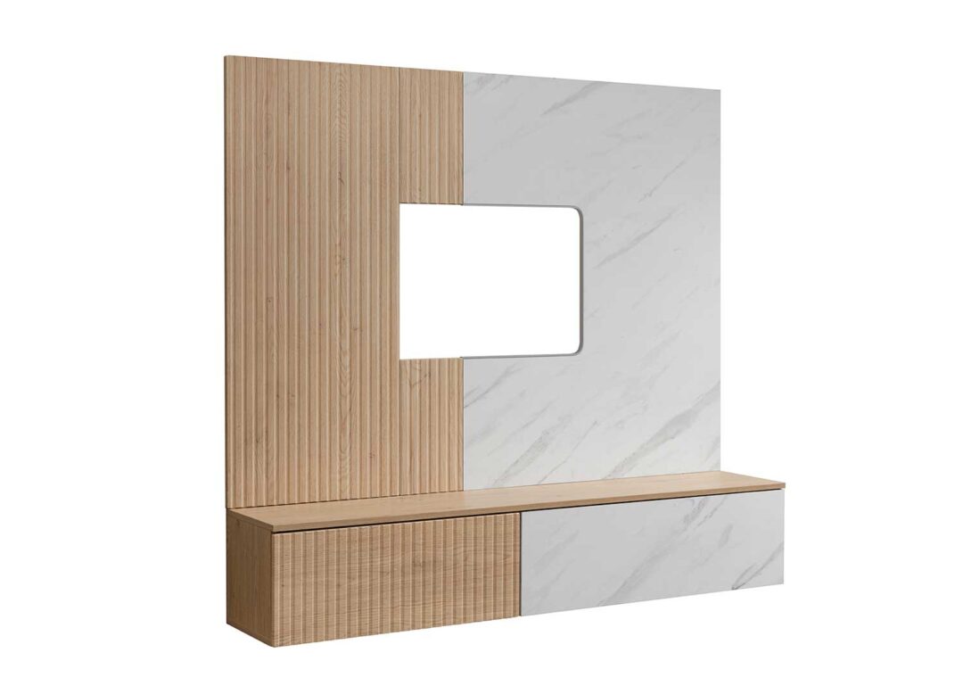 meuble tv mural avec compartiments de rangement