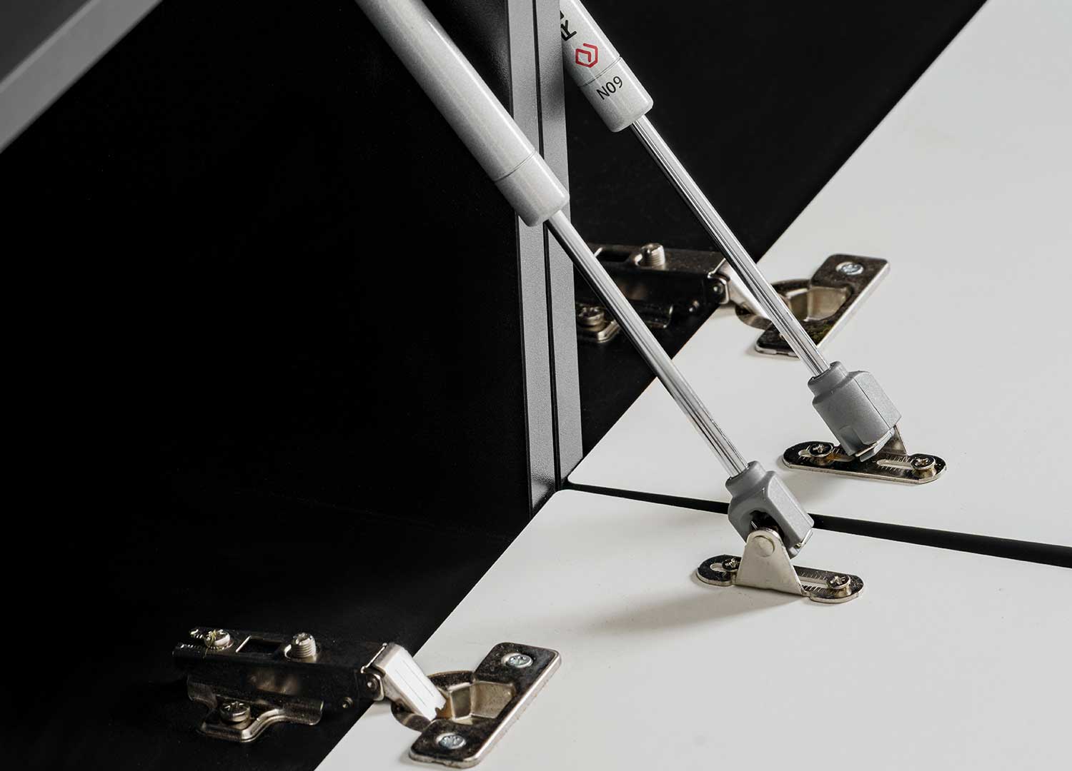 Portes avec vérins à gaz