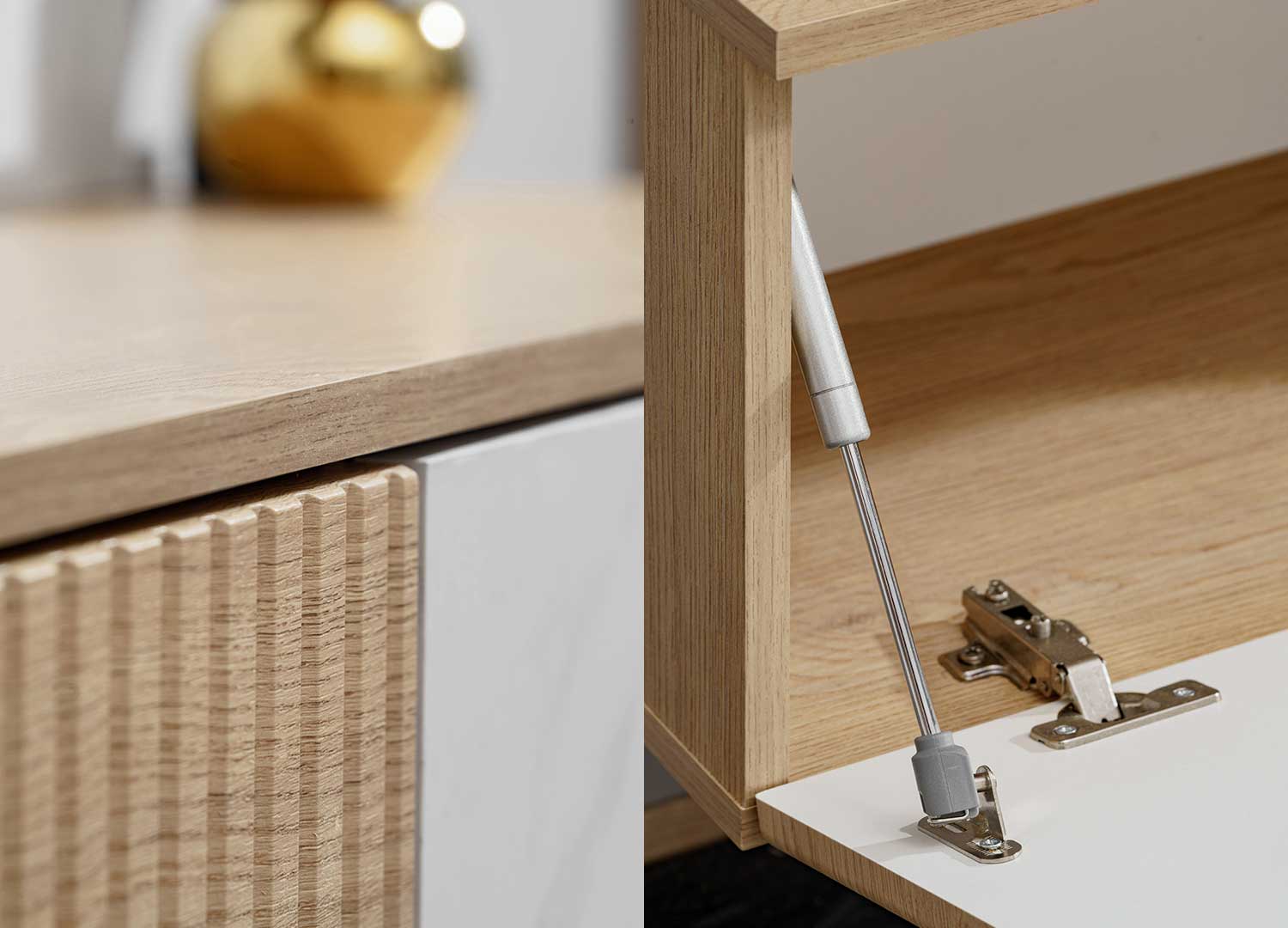 Oiverture battante vers le bas avec vérin à gaz