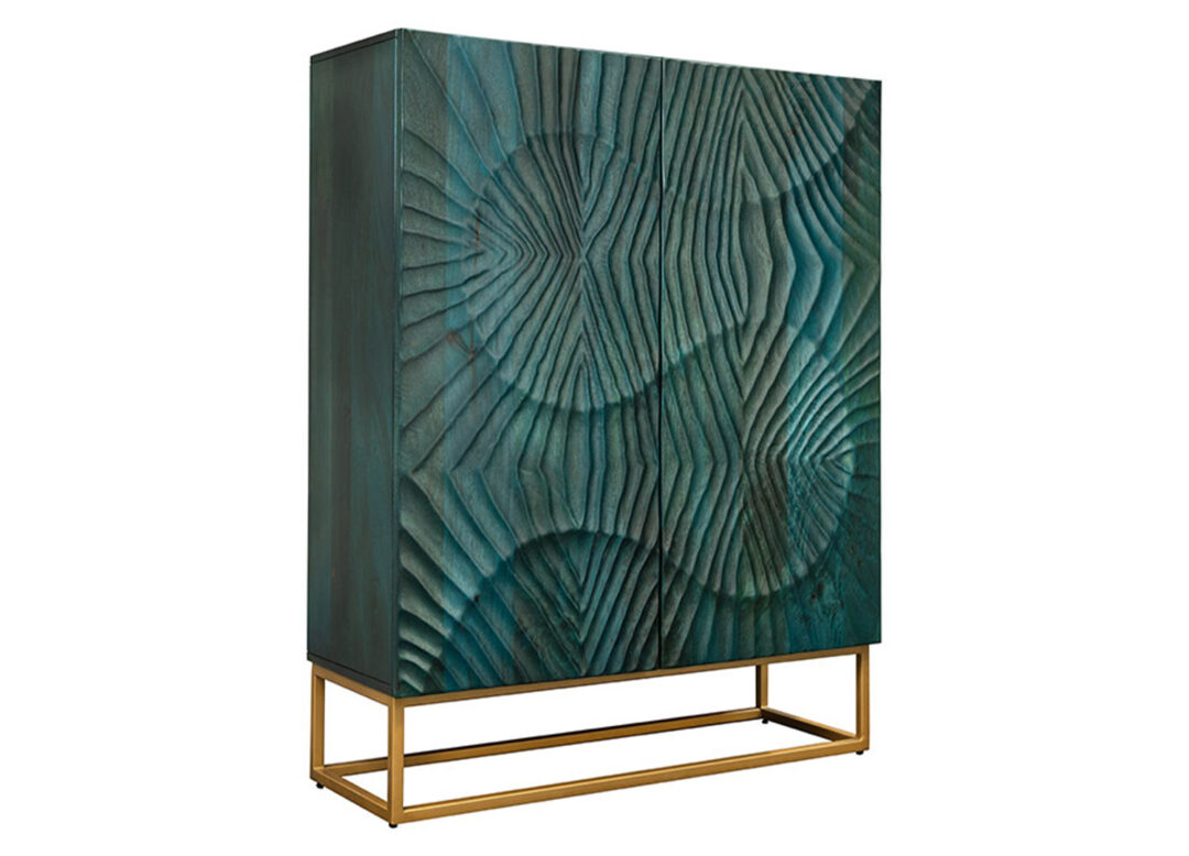buffet haut en manguier massif turquoise