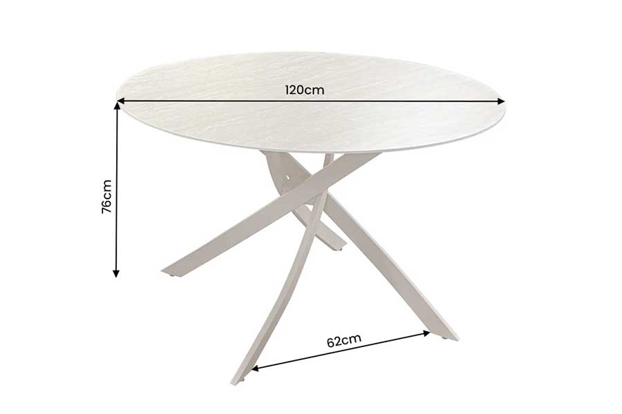 Dimensions de la table ronde RONAN 120 cm