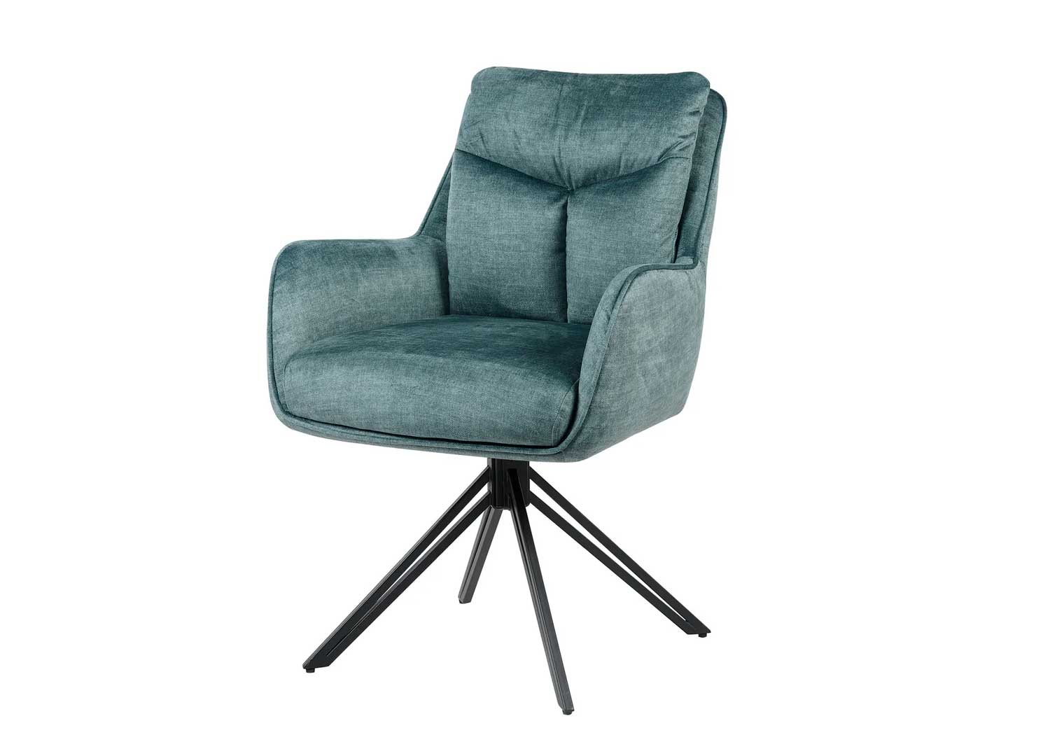 Chaise de séjour design en velours bleu pétrole